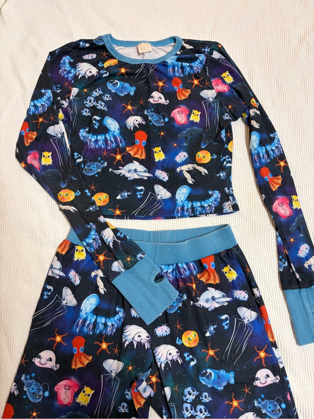 Deep sea creatures crop top and lounge pants